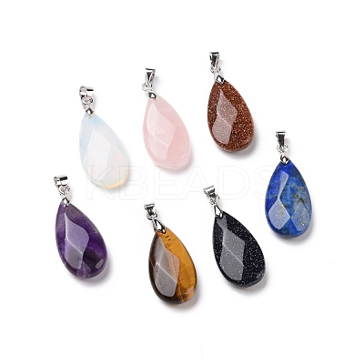 Natural & Synthetic Mixed Gemstone Pendants G-C007-01P-1
