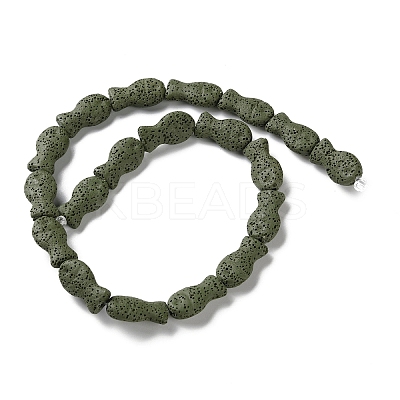 Fish Dyed Natural Lava Rock Beads Strands G-O126-01A-03-1