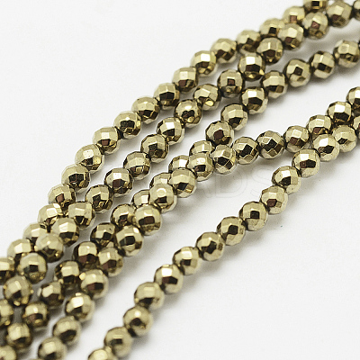 Round Non-magnetic Synthetic Hematite Beads Strands X-G-D617-4mm-27-1