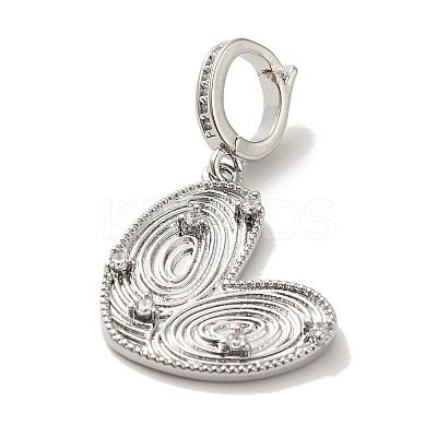 Brass Micro Pave Clear Cubic Zirconia European Dangle Charms KK-H455-33P-1