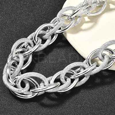 Punk Hiphop Styles Alloy Rope Chain Necklaces for Men NJEW-K391-01P-1