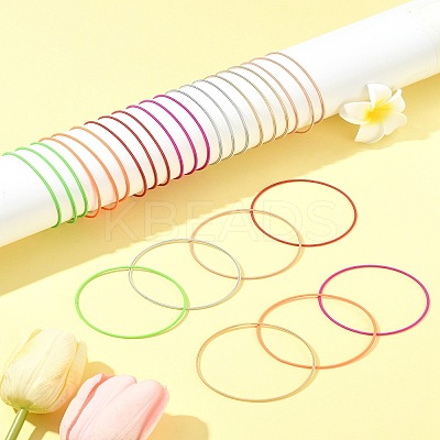 28Pcs 7 Colors Iron Spring Chains Stretch Bracelets BJEW-FS0001-09-1