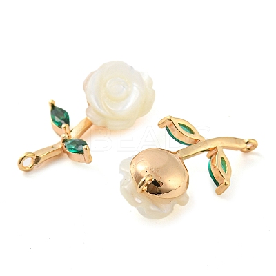 Natural Freshwater Shell Brass Pendants KK-Q806-04G-1