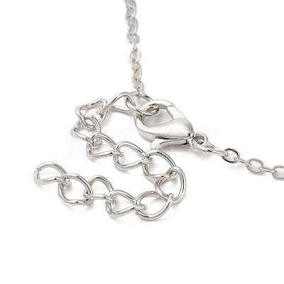 Heart with Word Best Wishes Zinc Alloy Pendant Necklaces for Christmas NJEW-M203-02A-GP-1