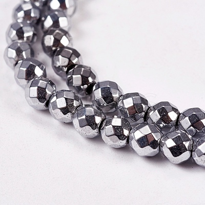 Electroplate Non-magnetic Synthetic Hematite Beads Strands G-J169B-4mm-02-1