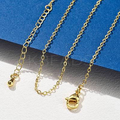 Brass Cable Chain Necklaces for Women NJEW-D302-48G-1