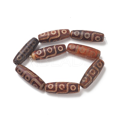Tibetan Style 9-Eye dZi Beads Strands G-O057-05A-1