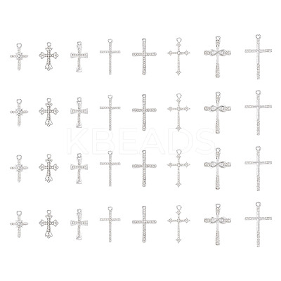 32Pcs 8 Styles Religion Themed Alloy Pendants FIND-TA0002-56-1
