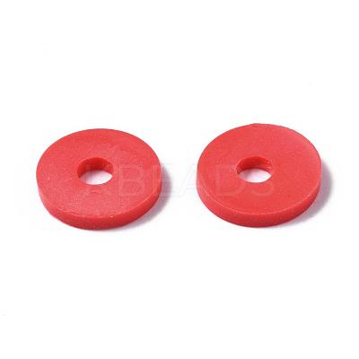 Flat Round Handmade Polymer Clay Beads CLAY-R067-10mm-30-1