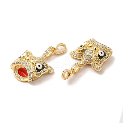 Brass Micro Pave Cubic Zirconia Pendants KK-A180-02G-01-1