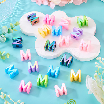 20Pcs UV Plating Opaque Acrylic European Beads OACR-TADJ0001-16M-1