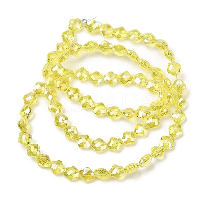 Electroplate Transparent Glass Beads Strands GL-CBA7A17-02A-04-1