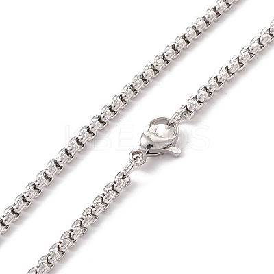 Alloy Wolf Pendant Necklace with 201 Stainless Steel Box Chains NJEW-E016-19AS-1