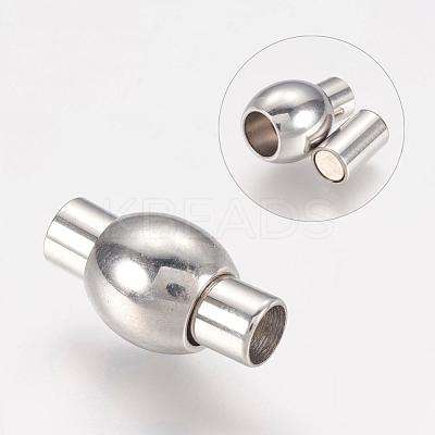 Tarnish Resistant Smooth 304 Stainless Steel Magnetic Clasps with Glue-in Ends MC085-1
