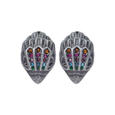 Bird Head Brass Micro Pave Cubic Zirconia Stud Earrings FS-WGB6FCA-04-1