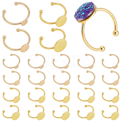 24Pcs 4 Styles Adjustable 304 Stainless Steel Finger Rings Components STAS-PH0006-11-1
