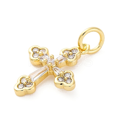 Brass Micro Pave Cubic Zirconia Pendants KK-S510-33G-02-1