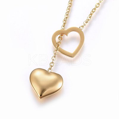 304 Stainless Steel Lariat Necklaces LS-NJEW-O104-04G-1