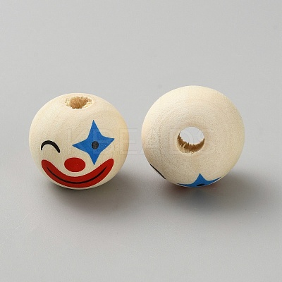 Wood European Beads WOOD-WH0064-24A-1