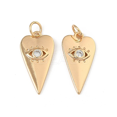 Brass Micro Pave Clear Cubic Zirconia Pendants KK-A280-15G-1