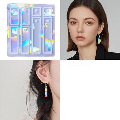 Rectangle Shape Holographic Pendant DIY Silicone Mold LS-DIY-K063-07-1