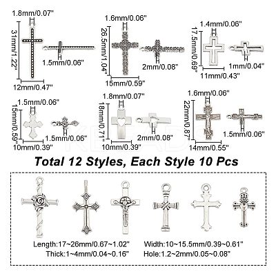 12 bags 12 style Tibetan Style Alloy Pendants FIND-NB0003-91-1