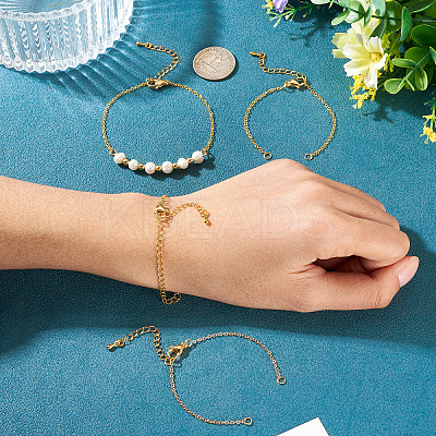 8Pcs 4 Styles Brass Chain Bracelets Making AJEW-TAC00067-1