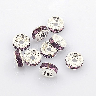 Brass Grade A Rhinestone Spacer Beads RB-A004-1-1