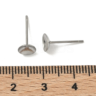Non-Tarnish 304 Stainless Steel Post Stud Earring Findings X-STAS-R063-50-1