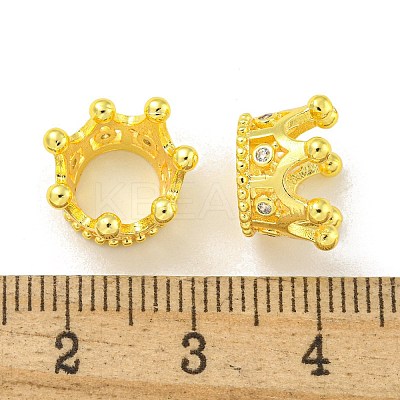 Crown Brass European Beads KK-L075-020G-1