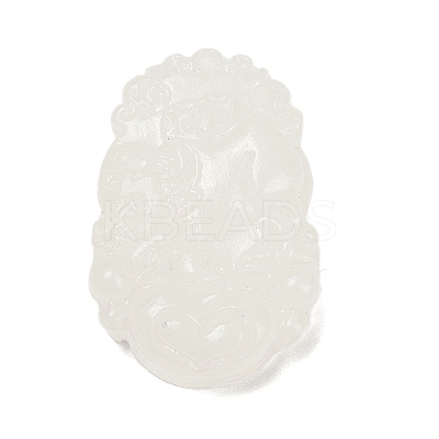 Natural White Jade Carved Pendants G-S384-01B-1