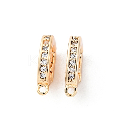 Brass Micro Pave Cubic Zirconia Fold Over Clasps KK-D360-12G-1