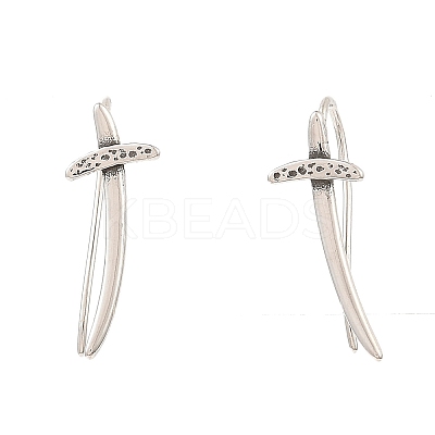 Antique Silver 316 Surgical Stainless Steel Dangle Earrings EJEW-D096-06E-AS-1