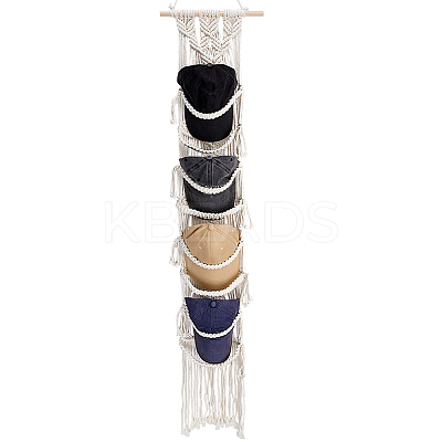 1Pc Cotton with Wood Wall Hat Hanger ODIS-PH0001-77-1