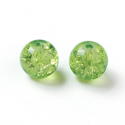 5 Colors Spray Painted & Baking Paint Crackle Glass Beads CCG-X0010-05-8mm-1