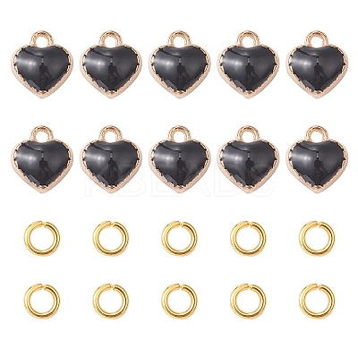 Heart Alloy Enamel Charms ENAM-YW0002-85D-1