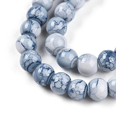 Baking Paint Glass Beads Strands DGLA-N003-6mm-C07-1