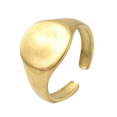Round 304 Stainless Steel Open Cuff Rings for Women RJEW-M019-13G-1