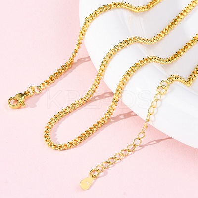 Brass Cuban Link Chain Necklaces for Women NJEW-D302-57G-1
