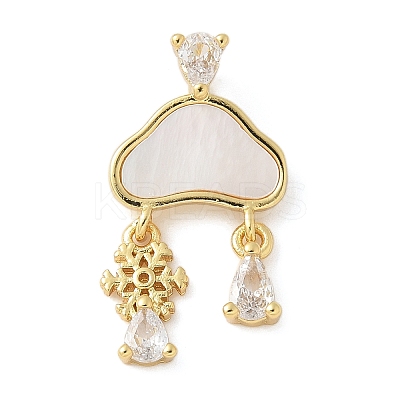 Brass Micro Pave Cubic Zirconia Pendants KK-K298-24A-G-1