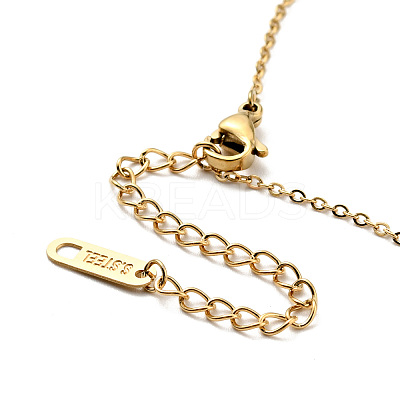 Natural Shell Padlock and Key Pendant Necklace NJEW-P229-15G-1