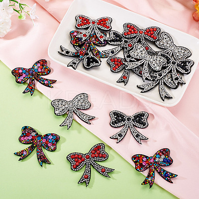 16Pcs 4 Colors Bowknot Rhinestone Patches PATC-TA0001-18-1