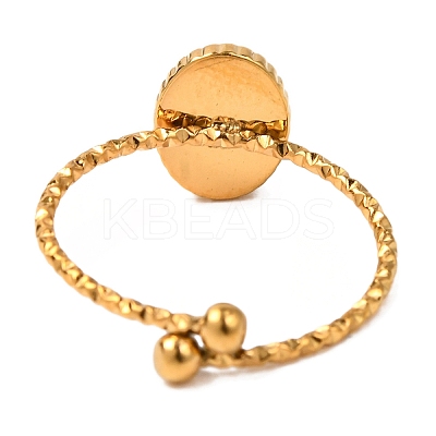 Oval Natural Tiger Eye Finger Rings RJEW-Q822-38G-03-1