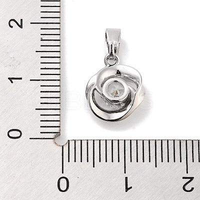 Brass Micro Pave Clear Cubic Zirconia Pendants ZIRC-L104-011P-1