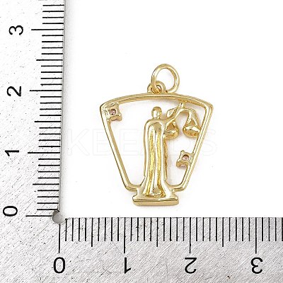 Brass Micro Pave Cubic Zirconia Pendants KK-D409-43G-C-1