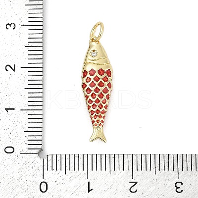 Brass with Cubic Zirconia Pendants KK-G522-43G-03-1