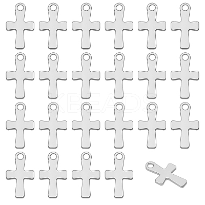 200Pcs Cross 304 Stainless Steel Charms STAS-ME0001-72-1