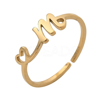 304 Stainless Steel Cuff Rings for Women RJEW-D285-01G-M-1