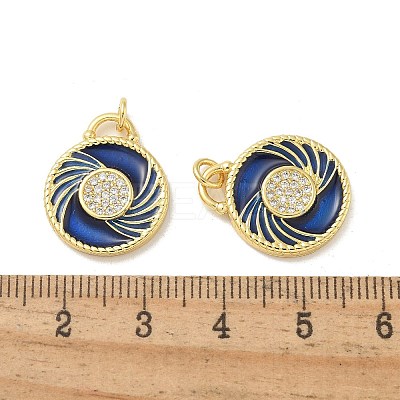 Brass Micro Pave Cubic Zirconia Pendants KK-B124-04G-02-1