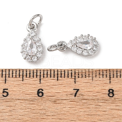 Brass Micro Pave Cubic Zirconia Charms RB-I077-15P-RS-1